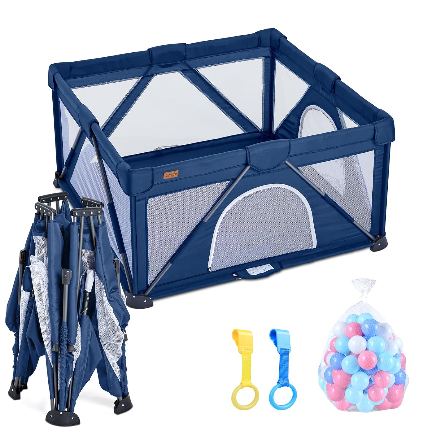 Pamo Babe Cuna de viaje portátil para niños pequeños, corralito de bebé con  moisés y cambiador (azul)