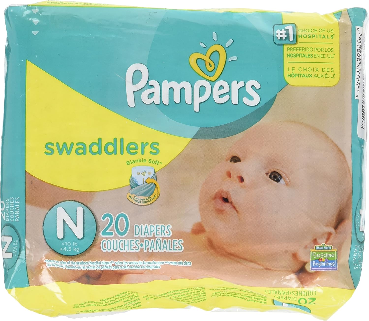  Pampers Swaddlers - Pañales desechables muy suaves para bebé  talla 4, 150 unidades : Bebés
