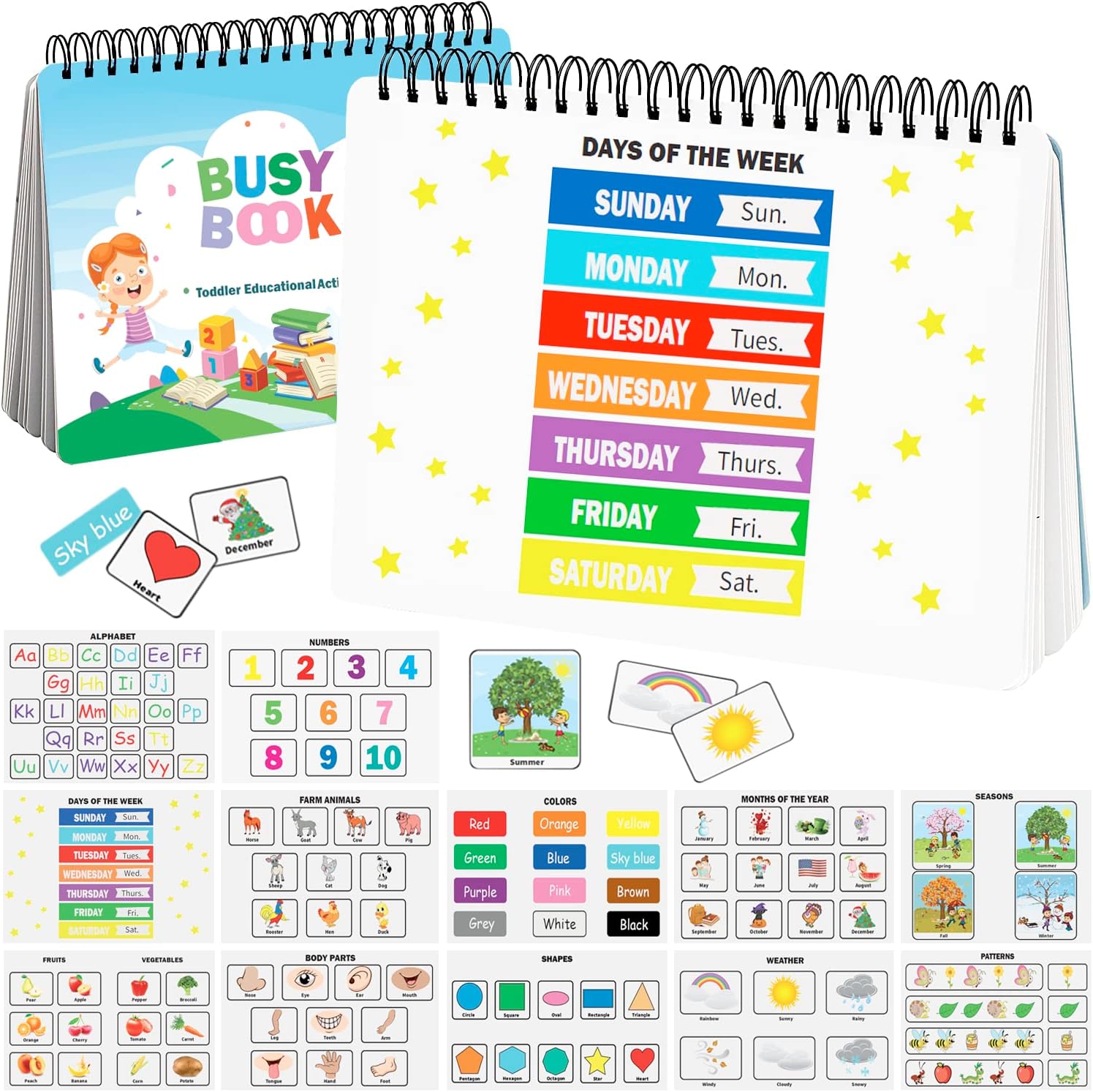 Libro ocupado Montessori para bebés y niños pequeños de 1 año